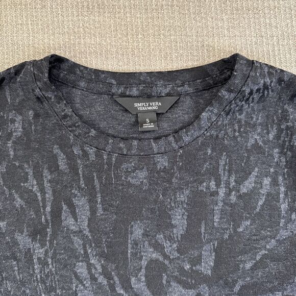 Black Lace Long Sleeve Top Mesh Layering Grunge Y2K Fairy Goth Simply Vera Small - Picture 3 of 5